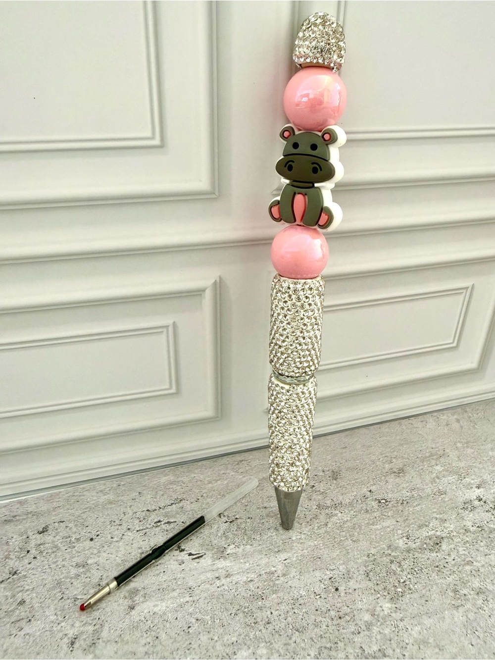Pink Bling Hippo Pen Sparkle, Sass & Serious Cuteness! INK REFILL